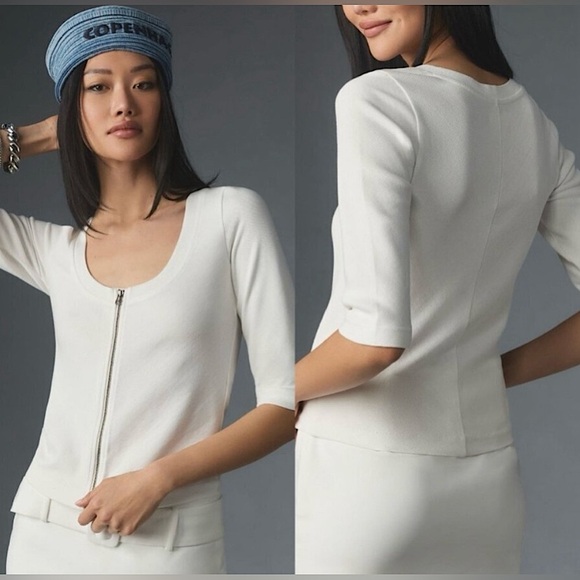 Anthropologie MAEVE front zip scoop neck NEW NWT Medium - Picture 1 of 5